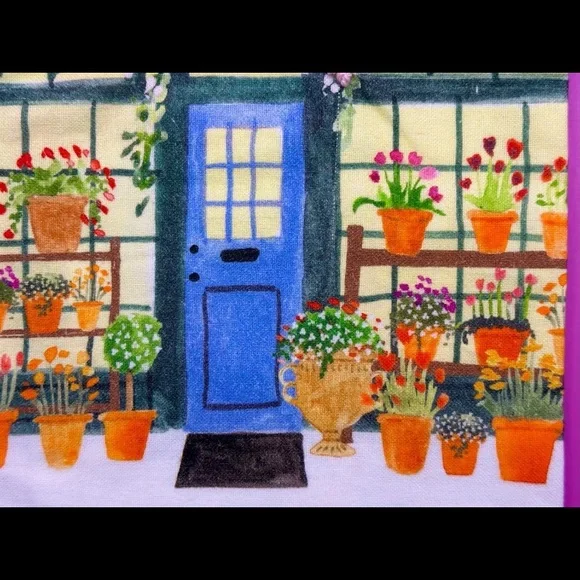 Anthropologie Flower Stand Embroidered Dish Towel NIP - Picture 10 of 12